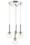 Opviq AV-1781-4KT Lámpara de araña cromada con tapa de cristal